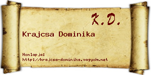 Krajcsa Dominika névjegykártya